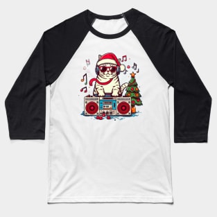 christmas cat DJ Baseball T-Shirt